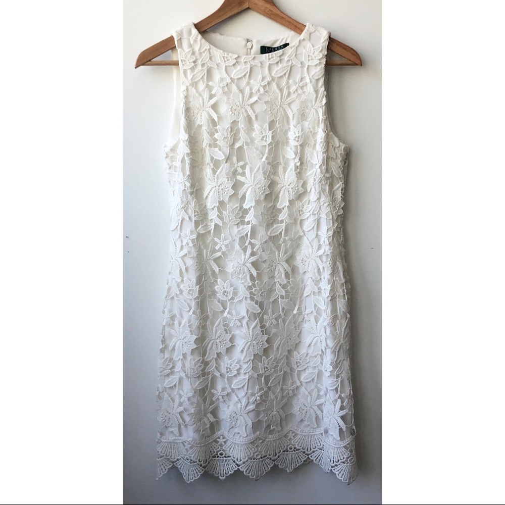 Ralph Lauren White Lace Summer Mini Dress size 8P